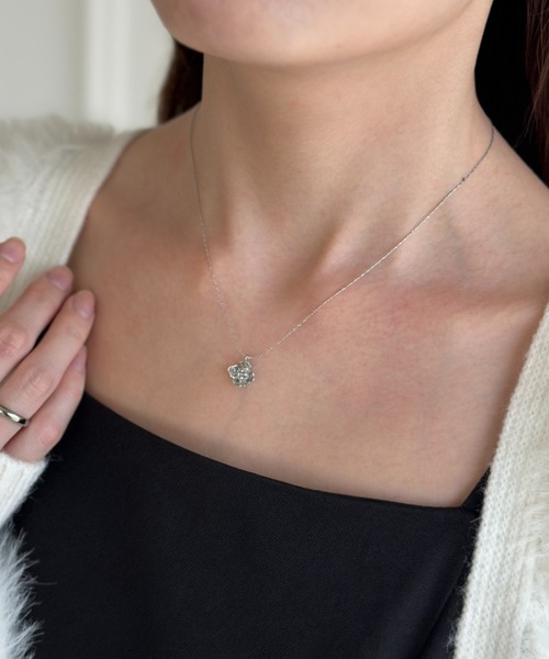 sowang ネックレス ワンポイントフラワーチャームネックレス