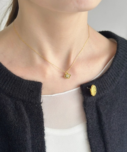 sowang ネックレス ワンポイントフラワーチャームネックレス