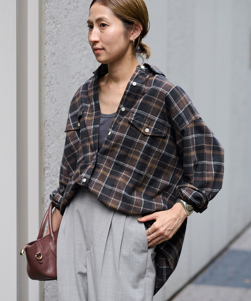 新品タグ付き FRAMeWORK ネルチェックシャツ グレー 2025 シャツ フレームワーク FRAMeWORK ≪予約≫ネルチェックシャツ （グレーA