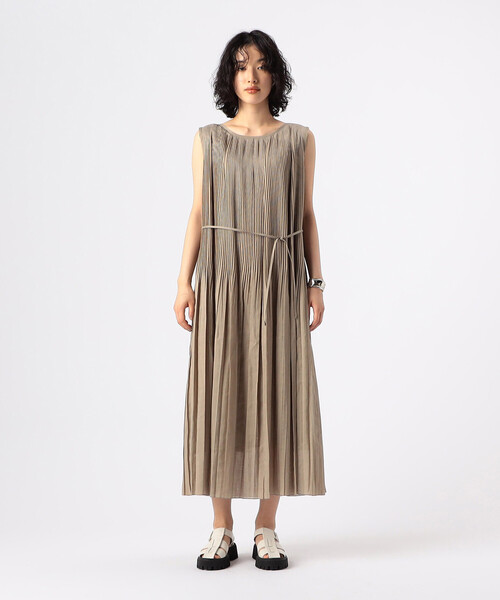 K.T KIYOKO TAKASE ワンピース ラミーポリエステル プリーツドレス  