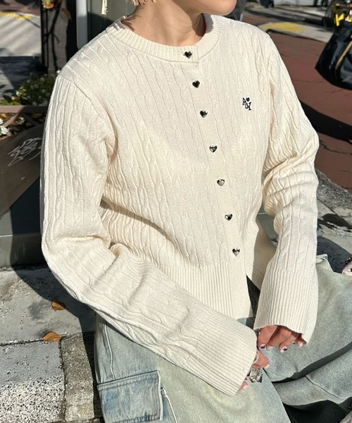 Alley Tokyo カーディガン Alleyハートのカーデ レディース