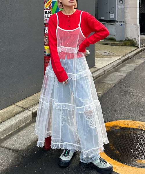 Alley Tokyo BIGカーデ アーガイル柄のふさふさBIGカーデ（カーディガン/ボレロ