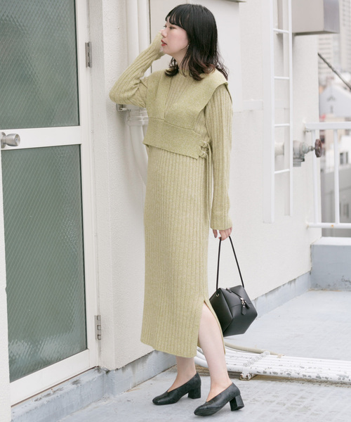 「KBF+」 コンビワンピース ONE イエロー レディース_画像5