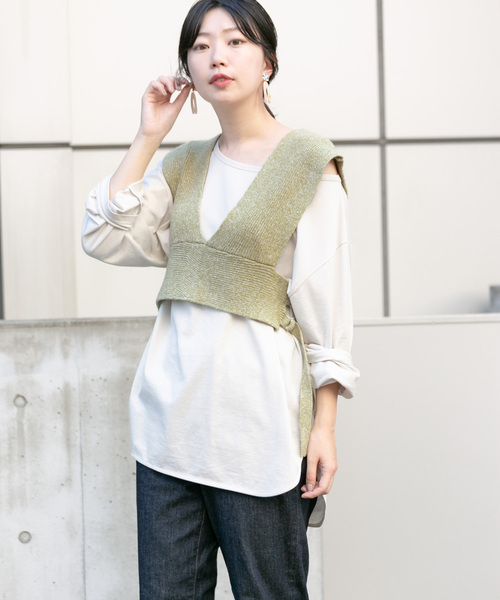 「KBF+」 コンビワンピース ONE イエロー レディース_画像8