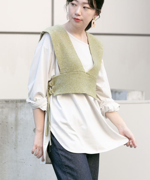 「KBF+」 コンビワンピース ONE イエロー レディース_画像9