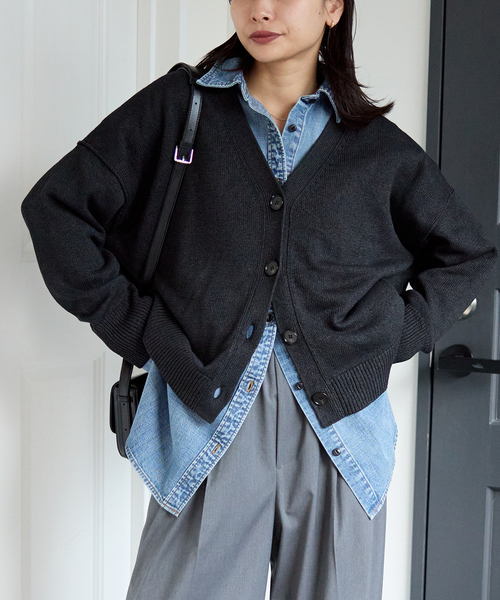 JOURNAL STANDARD カーディガン ペーパーヤーンルーズ