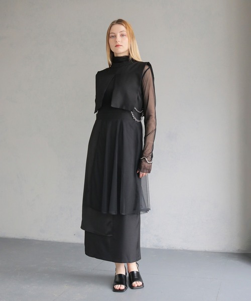 【美品】　&g’aime　アンジェム　ストライプレイヤードワンピース &g'aime（アンジェム）の「【&g'aime】ストライプレイヤード