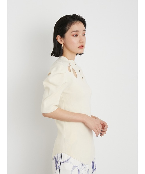 リリーブラウン半袖ニットホワイト LILY BROWN 「LILY BROWN」 半袖ニット ONE SIZE ホワイト