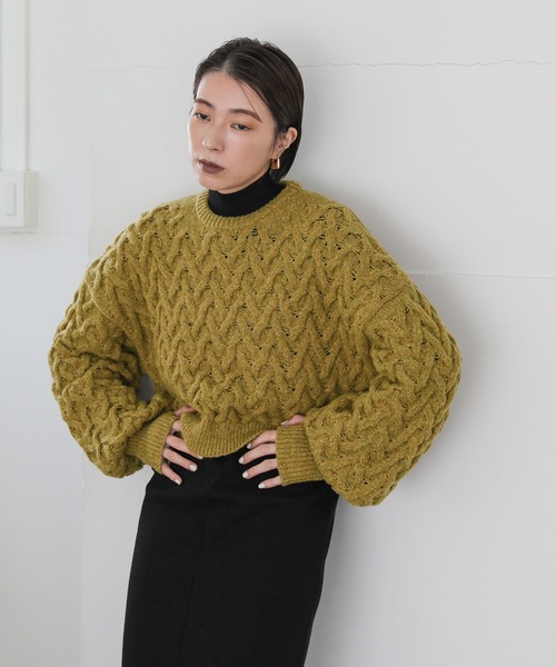 「select MOCA」 長袖ニット FREE ダークグレー レディース_画像5