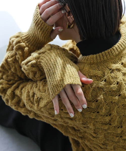 「select MOCA」 長袖ニット FREE ダークグレー レディース_画像8