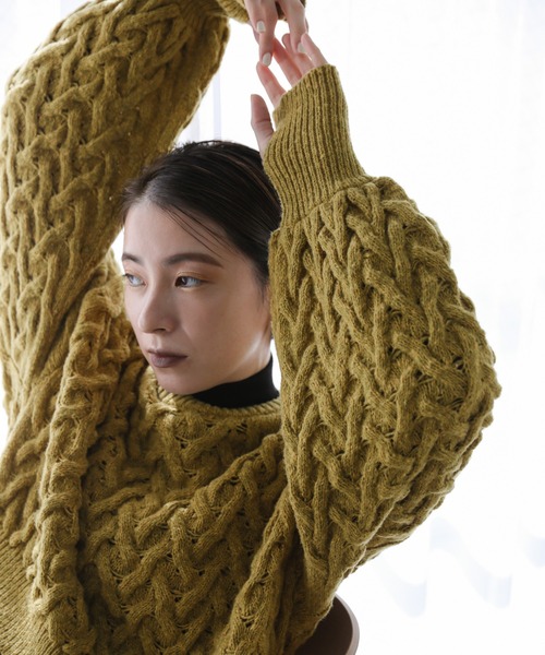 「select MOCA」 長袖ニット FREE ダークグレー レディース_画像9