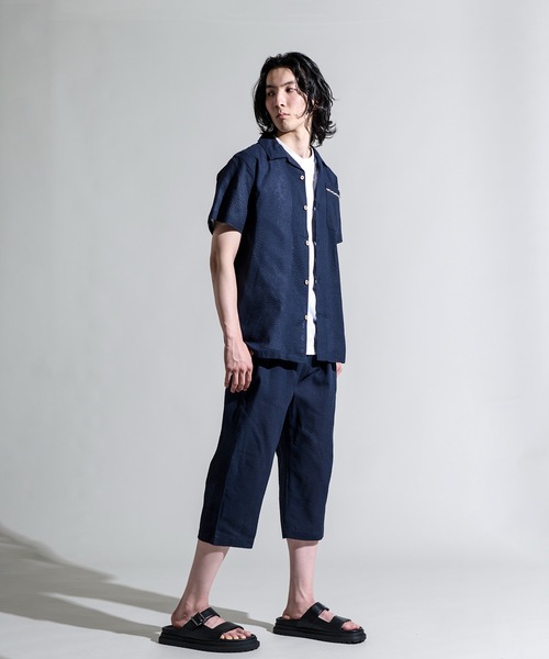 CALIFORNIA OUTFITTERS 浴衣 3D7 シジラ織 甚平 シャツ 半袖 半
