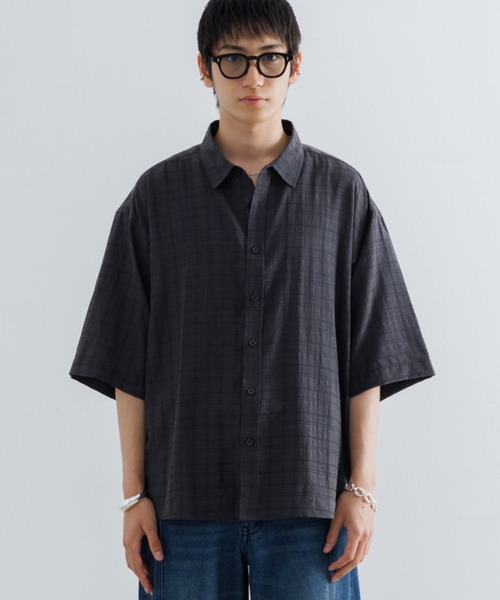 SINSS シャツ Check sheer HS shirt / チェックシアーハーフ