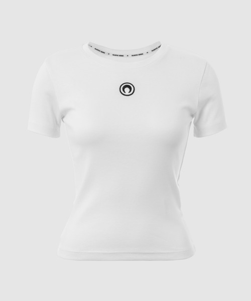 MARINE SERRE Sサイズ　Tシャツ ホワイト MARINE SERRE tシャツ MOON LOGO JERSEY BABY FIT T-SHIRT