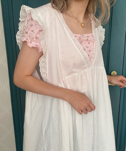 SOLLON.（ソルロン） tシャツ 半袖 小花柄パフスリーブTOPS レディース