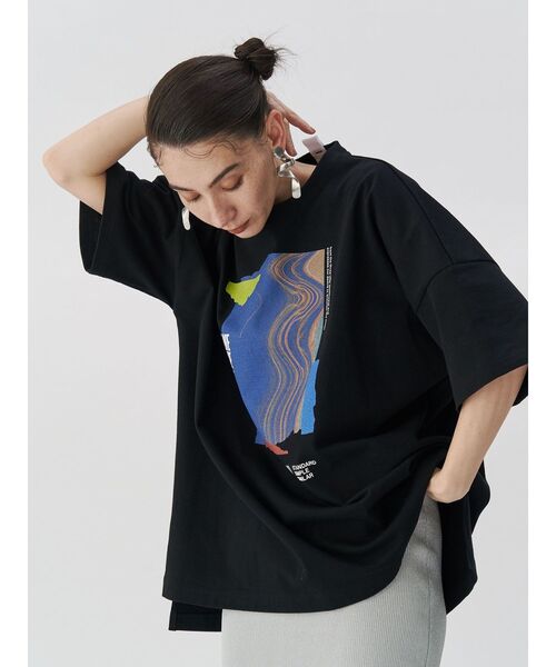 UN3D. tシャツ ABSTRACT WAVE T-SH / アブストラクトウェーブT