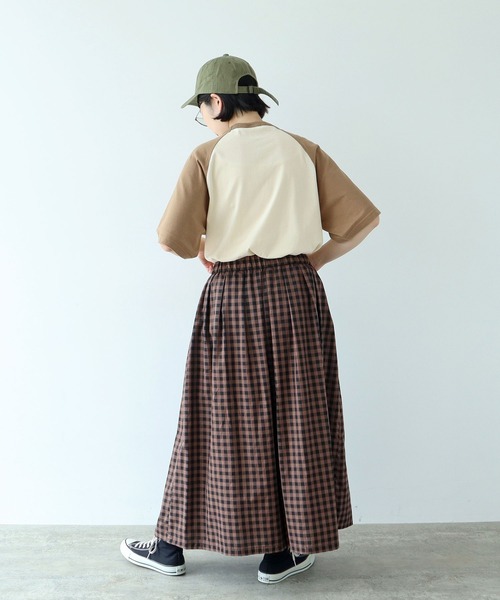 PARICI パーリッシィ チェック柄 ロングスカート 美品　フリーサイズ PAR ICI スカート 製品染め ギンガムチェックスカート