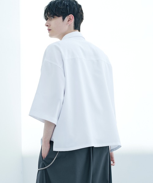 メンズ 半袖シャツ ルーズ ドッグ 肩落ち 5分袖シャツ J00119 URBAN COLLECTION シャツ URBANCOLECTION 落ち着き感のある 5色