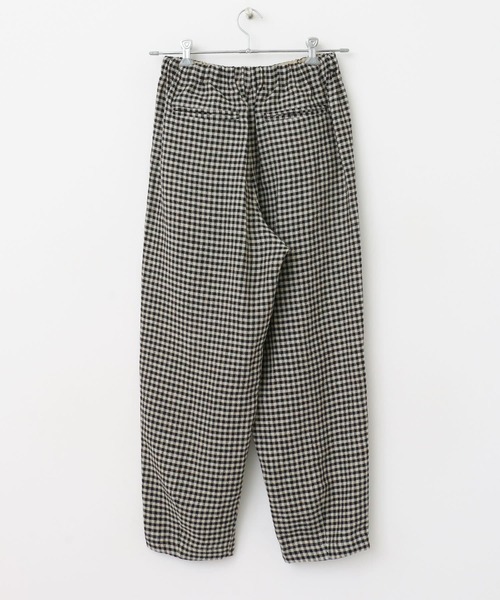 今季　美品　かぐれ　クロップドチェックパンツ セール】ナチュラルストレッチチェック ワイドクロップドパンツ