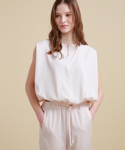 「PINKY&DIANNE」 「THE HOLIDAY CLOSET」ノースリーブブラウス 38 ベージュ レディース