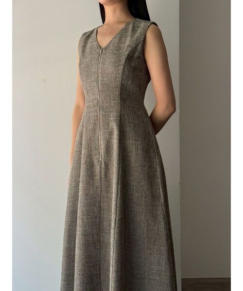 美品　LAGUNA MOON LAGUNAMOON ワンピース フロントZIPミックスカラーワンピース