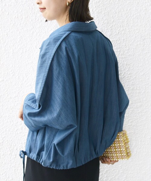 【NAVY】<ASTRAET>デニムライク ノースリーブシャツ SHIPS（シップス） ブラウス シャツ 「WEB限定」「手洗い可能」デニム