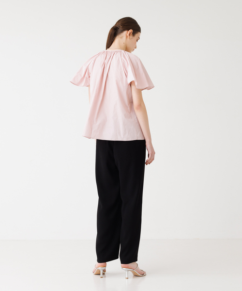【DESIGNWORKS】タフタタックブラウス　ピンク38 DESIGNWORKS ブラウス シャツ タフタタックブラウス レディース