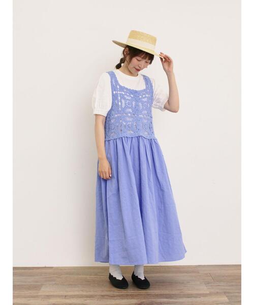 ワンピース　m. sama Samansa Mos2 ワンピース 「S/Mサイズ」かぎ針編み風ビスチェ