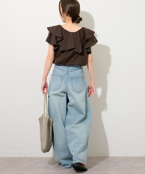 「JOURNAL STANDARD relume」 プルオーバーパーカー FREE ネイビー レディース JOURNAL STANDARD relume tシャツ 「WEB限定再入荷！」1枚で