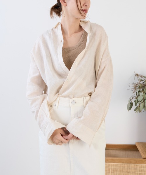 「MICA&DEAL」 長袖シャツ FREE ライトベージュ レディース