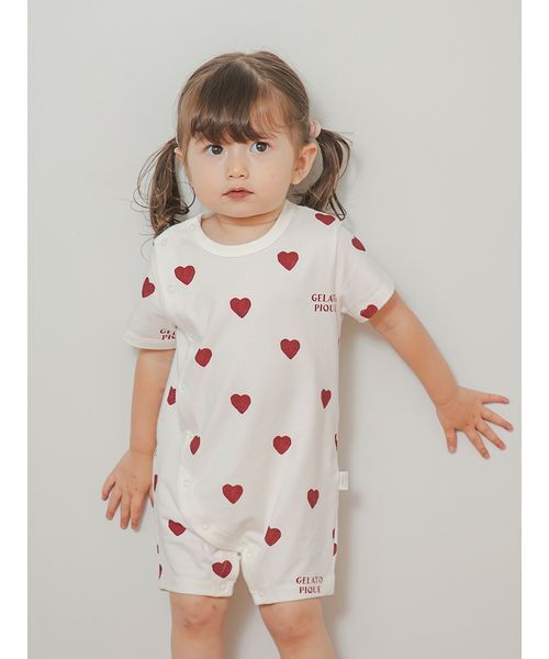 gelato pique（ジェラートピケ） ベビー服 ロンパース 「BABY」ハート