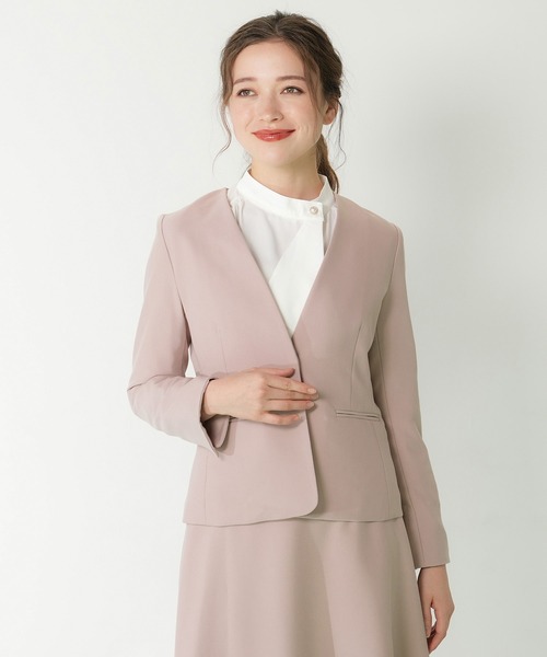 「Astoria Fleure」 ノーカラージャケット LARGE ピンク レディース