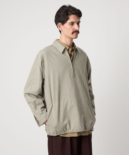 STEVEN ALAN（スティーブンアラン） シャツ チェック ジップ プル