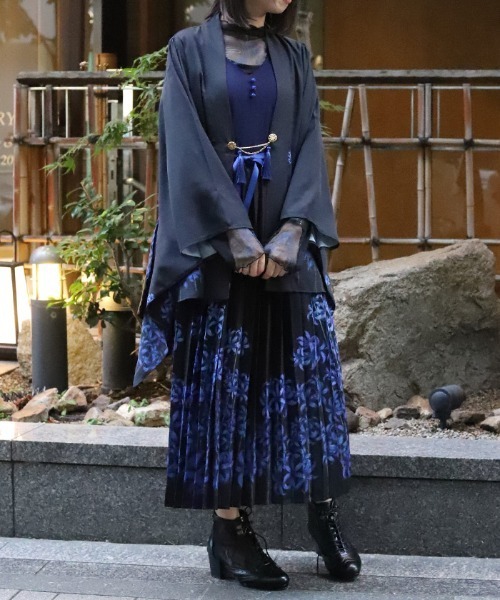 axes femme ワンピース 彼岸花柄プリーツジャンスカ : ZOZOTOWN
