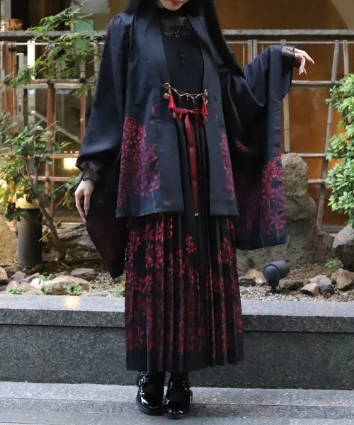 axes femme ワンピース 彼岸花柄プリーツジャンスカ : ZOZOTOWN