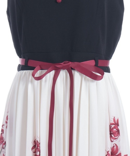 axes femme ワンピース 彼岸花柄プリーツジャンスカ : ZOZOTOWN