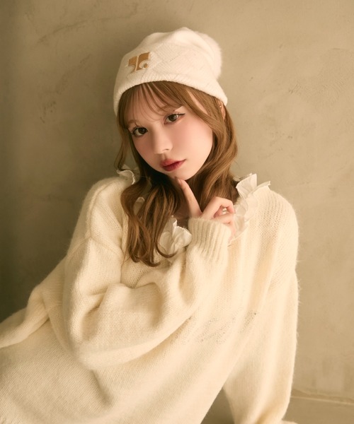 ポップマートブライス&こまったちゃん兼用♥︎バイカラーのポップなポンポンニット帽① ポップマートブライス&こまったちゃん兼用♥︎バイカラーのポップな