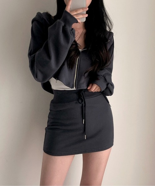 トレーナー スウェット スポーティーフーディー＋ミニスカート