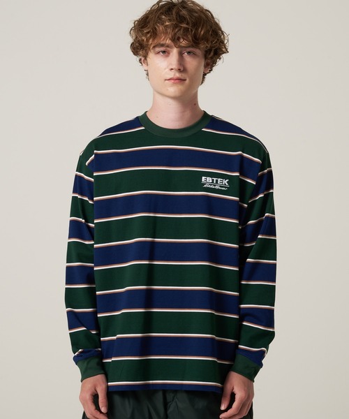 【珍】80s 90s Eddie Bauer ボーダー Tシャツ ポケT ロンT Eddie Bauer（エディーバウアー） tシャツ EBTEK ボーダー 長袖 T