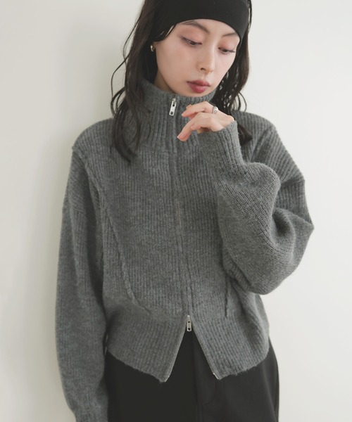 LIAN（リアン） ニット セーター アルパカタッチダブルジップ