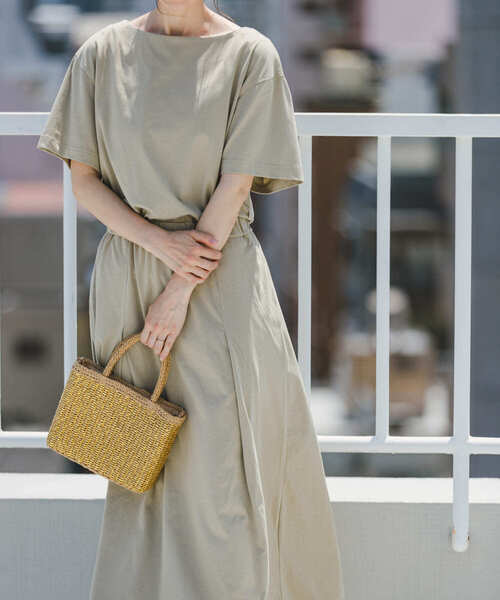 「ITEMS URBANRESEARCH」 半袖ワンピース FREE ブルー レディース_画像2