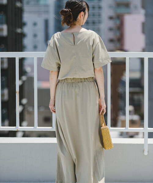 「ITEMS URBANRESEARCH」 半袖ワンピース FREE ブルー レディース_画像4