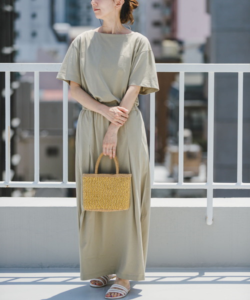 「ITEMS URBANRESEARCH」 半袖ワンピース FREE ブルー レディース_画像5