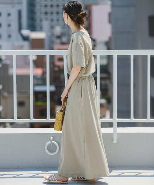 「ITEMS URBANRESEARCH」 半袖ワンピース FREE ブルー レディース_画像7