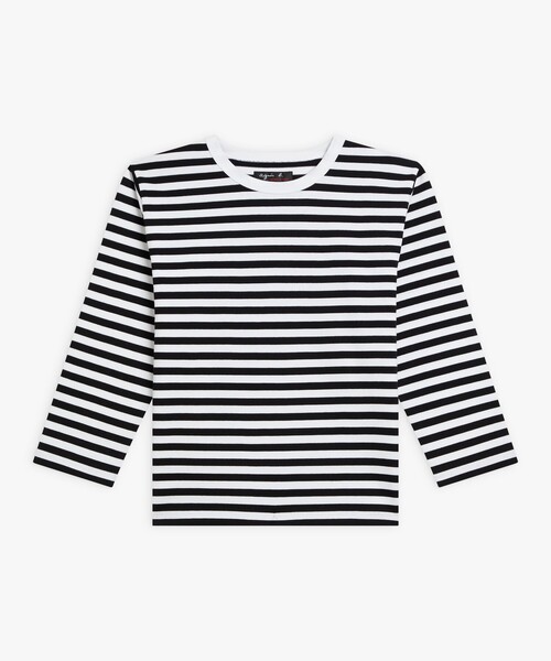 agnes b.（アニエスベー） tシャツ 細ボーダー コットン 七分袖 T