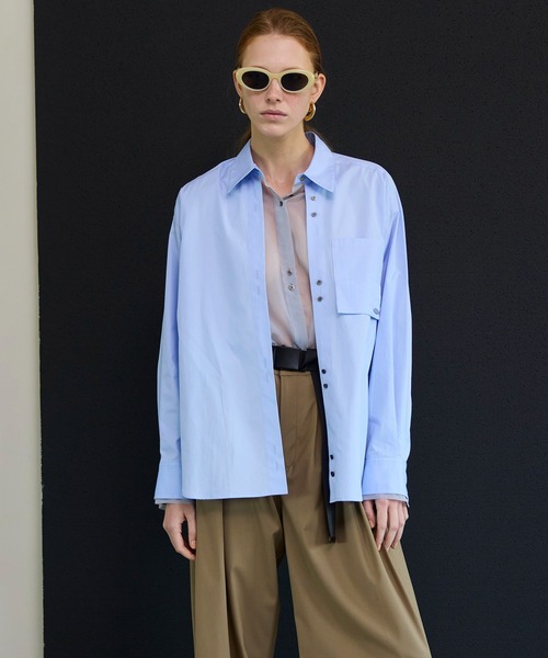 『VERSUS』ベルサス (46) シースルー総柄シャツ / シアーシャツ MAISON SPECIAL（メゾンスペシャル） ブラウス シャツ Sheer Shirt