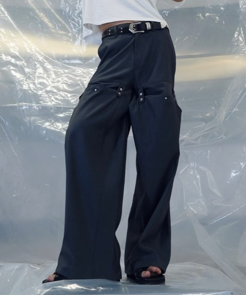 Chikashitsu+（チカシツプラス） スラックス 「CS」FLOW FIT DRAPE