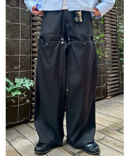 over tuck slacks 黒Sサイズ （chikashistu+） 受注制【Chikashitsu +】over tuck slacks (2color) – PRESSING WEB SHOP