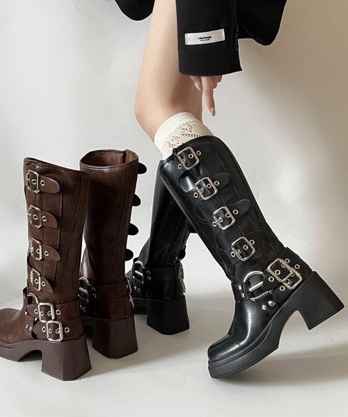 「Shoes in Closet」 ロングブーツ M ブラック レディース_画像4