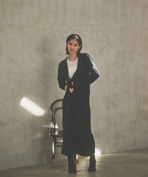 「HANNE」 ニットワンピース FREE ブラック レディース_画像3